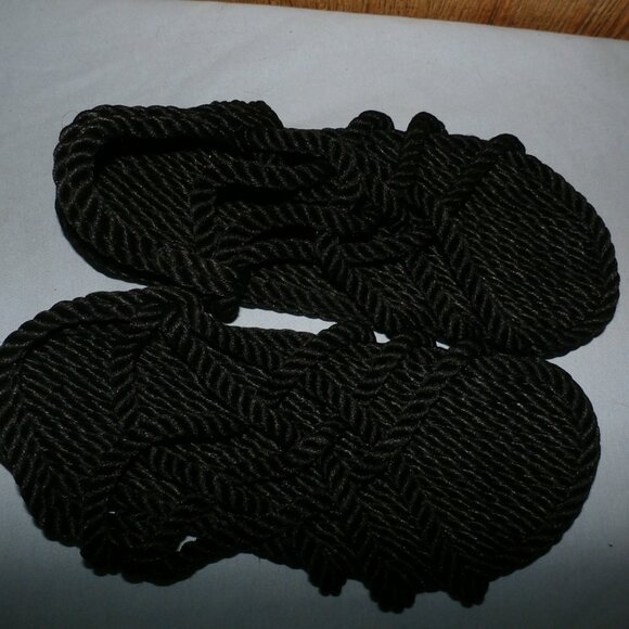 Utopian Rope Sandals   Black Handmade  Size  8 ladies 6.5 Men's  New w/ Tags - Picture 15 of 15